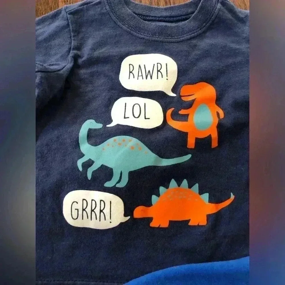 Bundle x3: Carter’s Boys 3M Long-Sleeve T-Shirts - Dinosaurs & Dogs - NWOT!!
